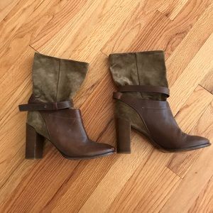 Vince Leather and Suede Booties